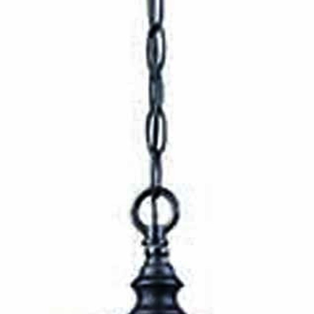 HomeRoots Three Light Eastern Lantern Hanging Light in Matte Black Finish