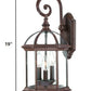 HomeRoots Three Light Eastern Lantern Wall Light With Dark Brown Finish