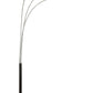HomeRoots Three Light Floor Lamp in Black Metal Finish