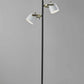 HomeRoots Three Light Floor Lamp with Adjustable White Metal Shades