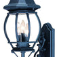 HomeRoots Three Light Glass Globe Wall Light in Matte Black Finish