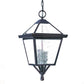 HomeRoots Three Light Glass Hanging Lantern Light With Bronze Finish