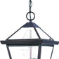 HomeRoots Three Light Glass Hanging Lantern Light With Bronze Finish