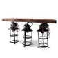 HomeRoots Three Light Hanging Lantern Chandelier With Rustic Wood and Metal Finish