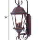 HomeRoots Three Light Lantern Wall Light With Swing Arm in Dark Brown Finish
