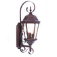 HomeRoots Three Light Lantern Wall Light With Swing Arm in Dark Brown Finish