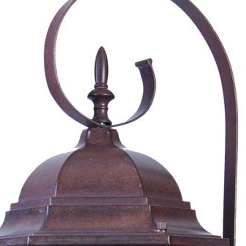 HomeRoots Three Light Lantern Wall Light With Swing Arm in Dark Brown Finish