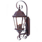 HomeRoots Three Light Lantern Wall Light With Swing Arm in Dark Brown Finish