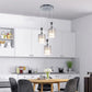 HomeRoots Three Light Pendant Chandelier With Petal Detailing in Silver Finish