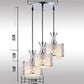 HomeRoots Three Light Pendant Chandelier With Petal Detailing in Silver Finish