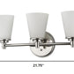 HomeRoots Three Light Silver Wall Light with Frosted Glass Shade