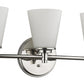 HomeRoots Three Light Silver Wall Light with Frosted Glass Shade