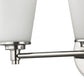 HomeRoots Three Light Silver Wall Light with Frosted Glass Shade