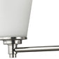 HomeRoots Three Light Silver Wall Light with Frosted Glass Shade