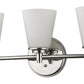 HomeRoots Three Light Silver Wall Light with Frosted Glass Shade