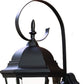 HomeRoots Three Light Swing Arm Lantern Wall Light in Matte Black Finish