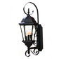 HomeRoots Three Light Swing Arm Lantern Wall Light in Matte Black Finish