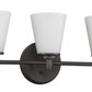 HomeRoots Three Light Wall Light With Frosted Glass Shade and Bronze Finish