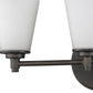 HomeRoots Three Light Wall Light With Frosted Glass Shade and Bronze Finish