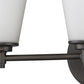 HomeRoots Three Light Wall Light With Frosted Glass Shade and Bronze Finish