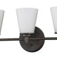 HomeRoots Three Light Wall Light With Frosted Glass Shade and Bronze Finish