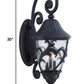 HomeRoots Three Light Wall Light With Leaf Detail and Matte Black Finish