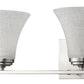 HomeRoots Three Light Wall Light With Tapered Glass Shade and Silver Finish