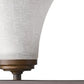 HomeRoots Three Light Wall Light With Tapered Glass Shade in Bronze Finish