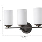 HomeRoots Three Light Wall Sconce With Glass and Bronze Finish