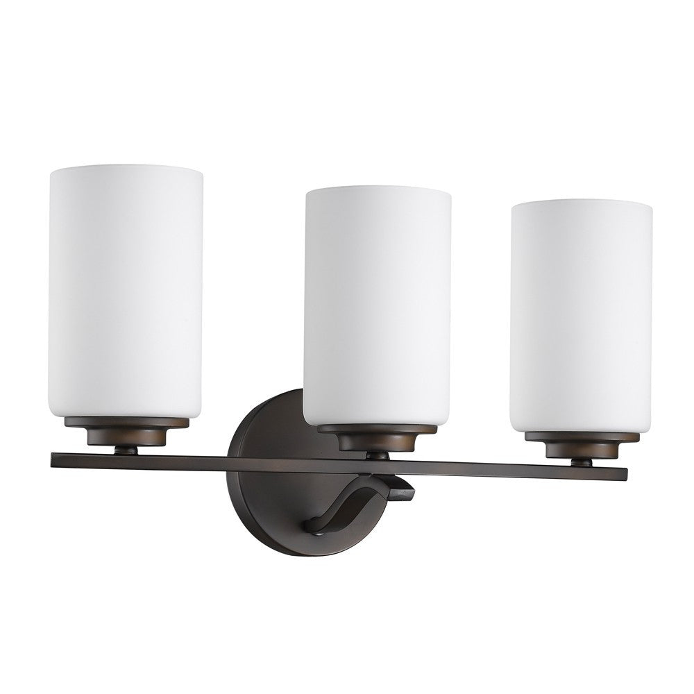 HomeRoots Three Light Wall Sconce With Glass and Bronze Finish