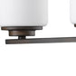 HomeRoots Three Light Wall Sconce With Glass and Bronze Finish