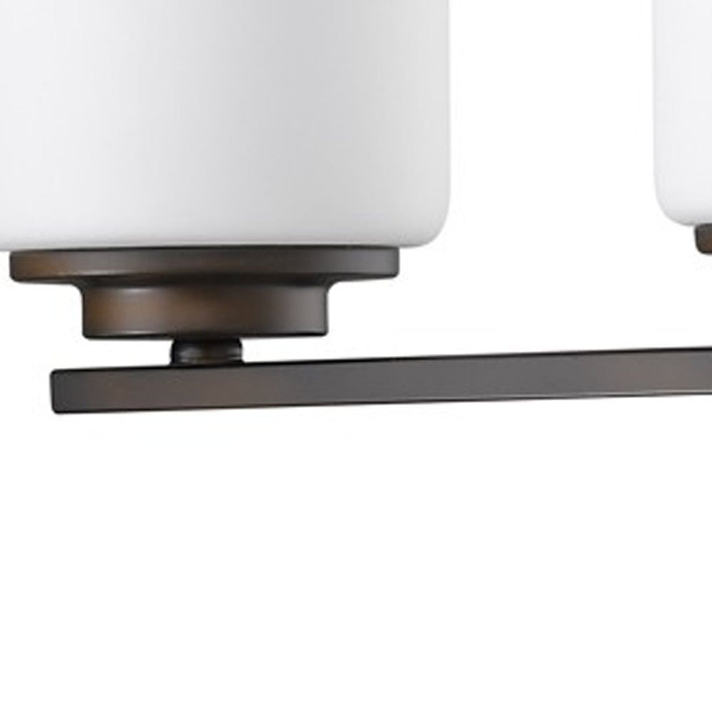 HomeRoots Three Light Wall Sconce With Glass and Bronze Finish