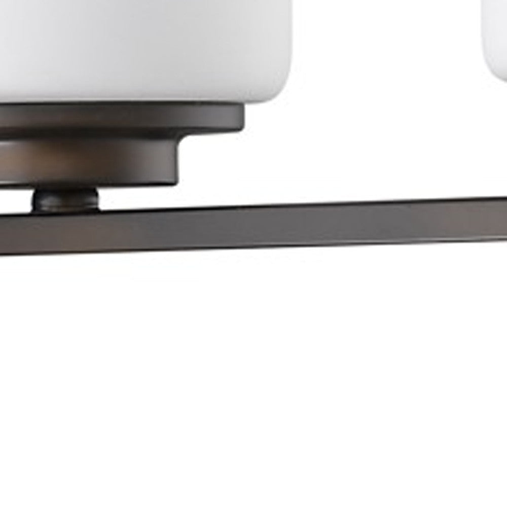 HomeRoots Three Light Wall Sconce With Glass and Bronze Finish