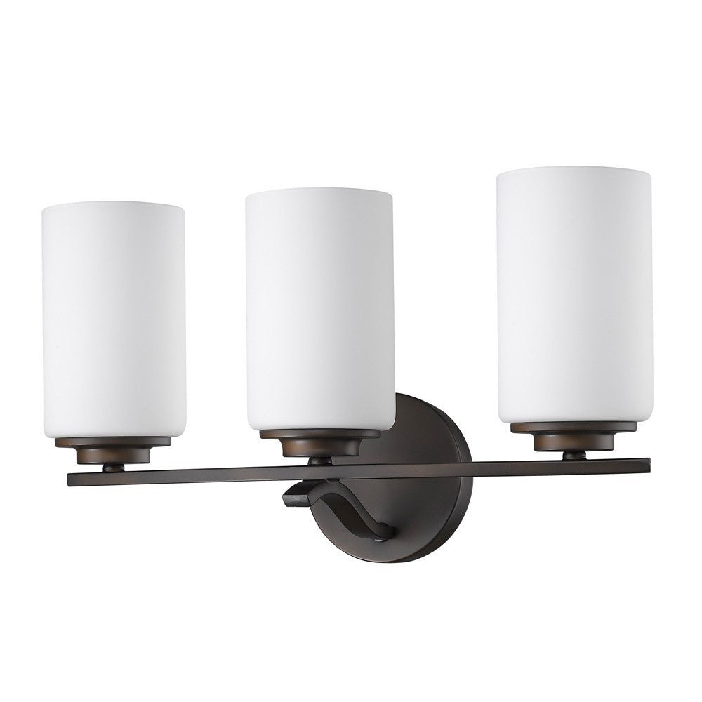 HomeRoots Three Light Wall Sconce With Glass and Bronze Finish