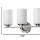 HomeRoots Three Light Wall Sconce With Silver and Glass Finish