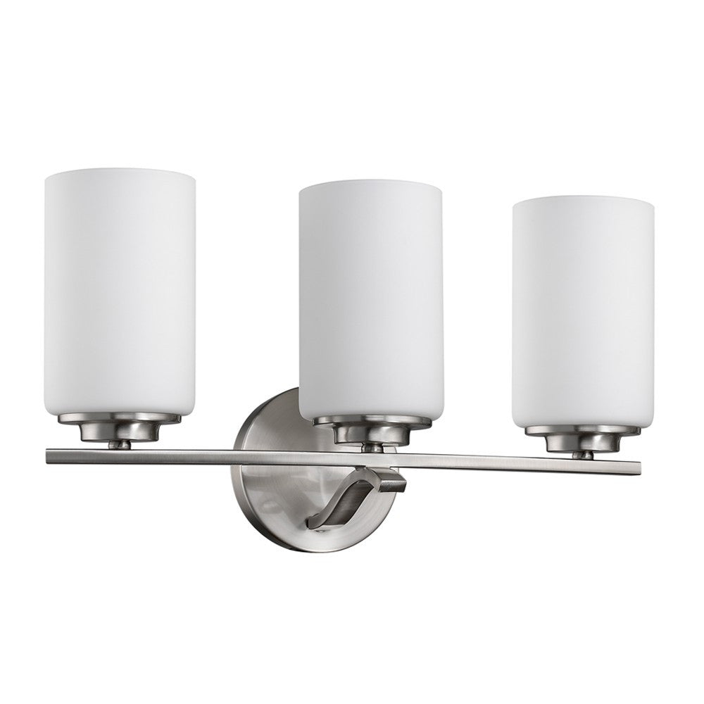 HomeRoots Three Light Wall Sconce With Silver and Glass Finish