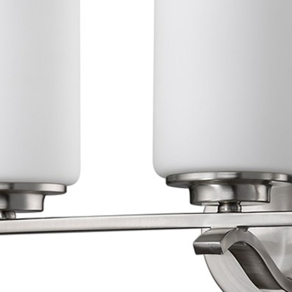HomeRoots Three Light Wall Sconce With Silver and Glass Finish