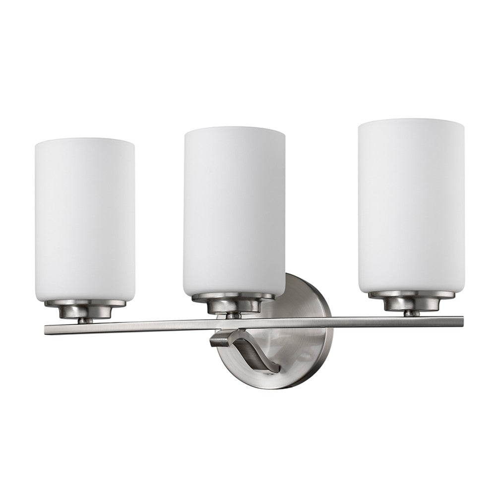 HomeRoots Three Light Wall Sconce With Silver and Glass Finish