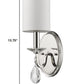 HomeRoots Three Light Wall Sconce With White Fabric Shade in Silver Finish