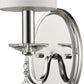 HomeRoots Three Light Wall Sconce With White Fabric Shade in Silver Finish