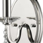 HomeRoots Three Light Wall Sconce With White Fabric Shade in Silver Finish