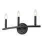 HomeRoots Three Light Wall Sconce in Matte Black Finish