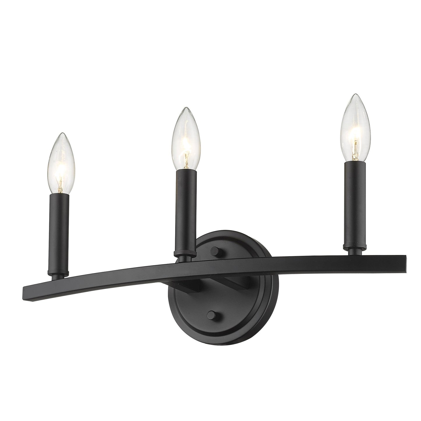 HomeRoots Three Light Wall Sconce in Matte Black Finish
