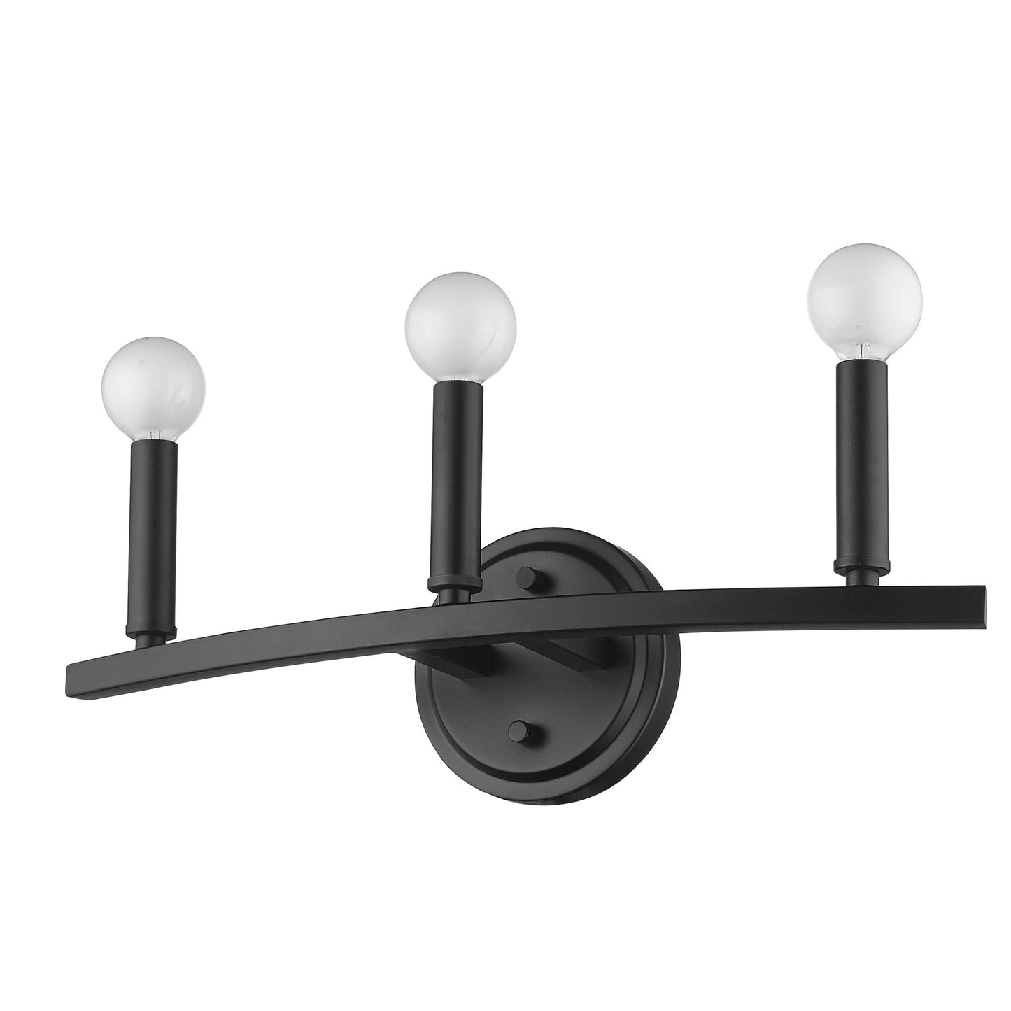HomeRoots Three Light Wall Sconce in Matte Black Finish