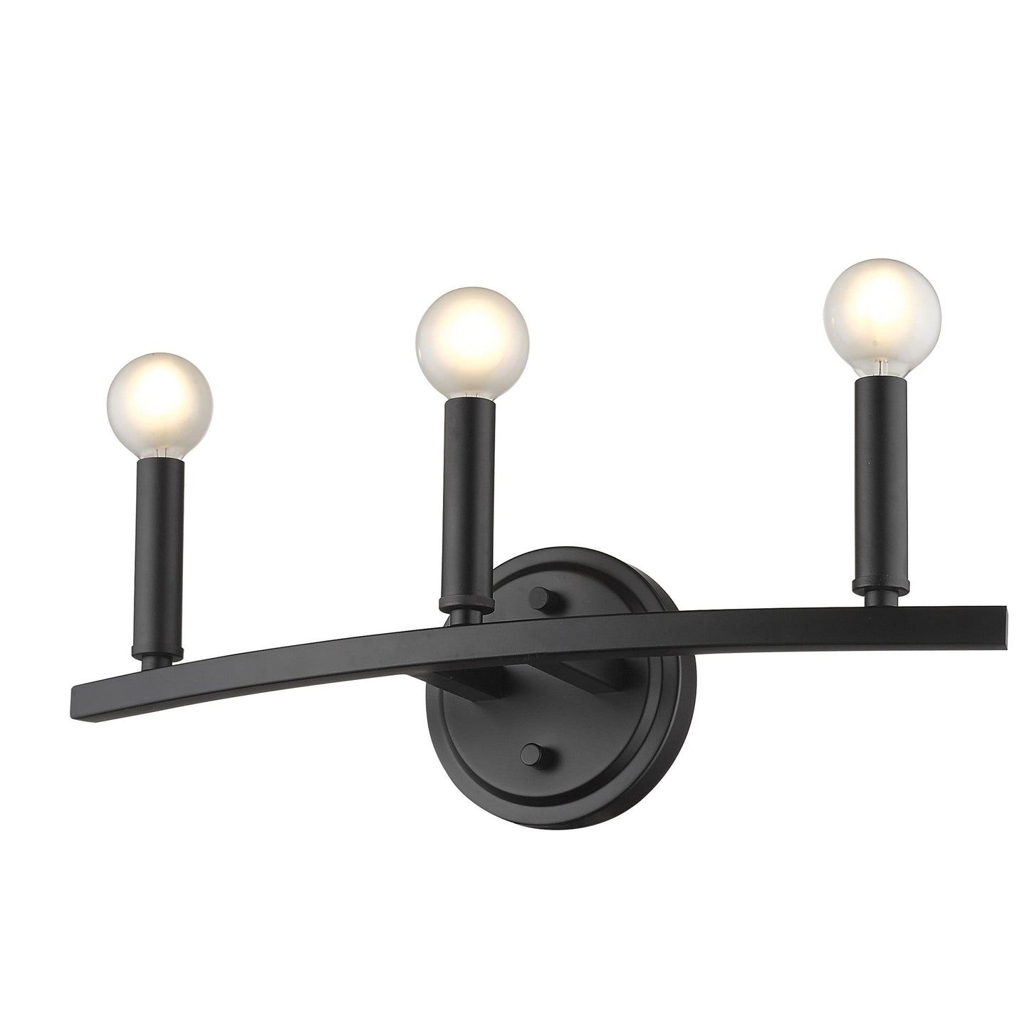 HomeRoots Three Light Wall Sconce in Matte Black Finish
