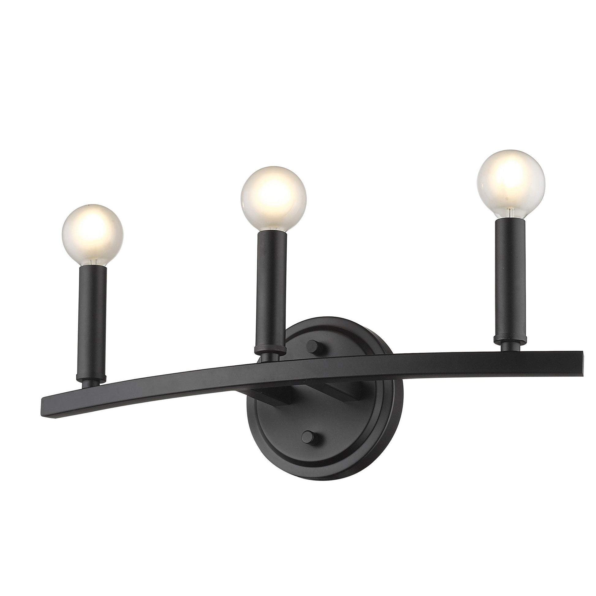 HomeRoots Three Light Wall Sconce in Matte Black Finish