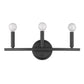 HomeRoots Three Light Wall Sconce in Matte Black Finish