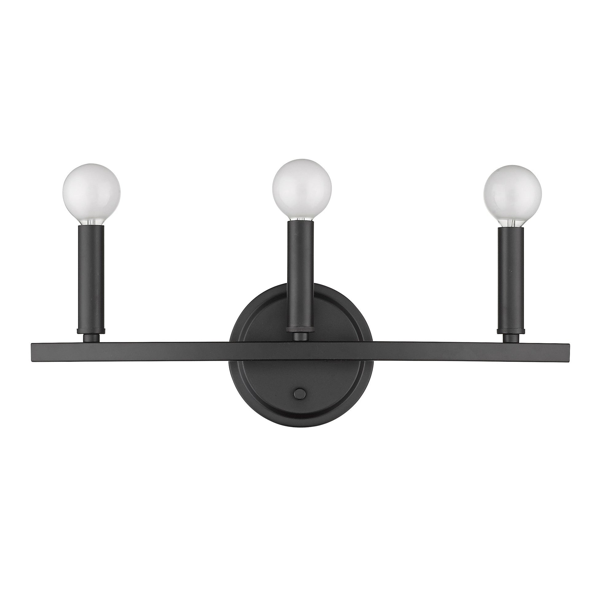 HomeRoots Three Light Wall Sconce in Matte Black Finish