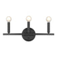 HomeRoots Three Light Wall Sconce in Matte Black Finish