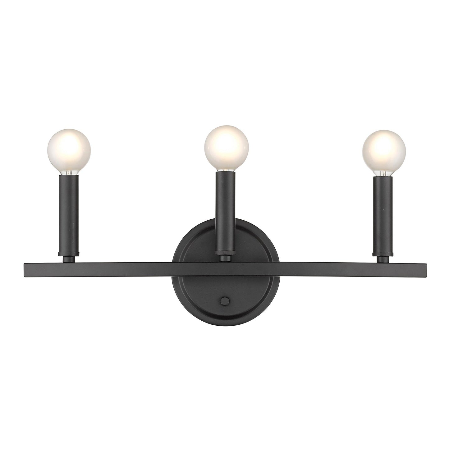 HomeRoots Three Light Wall Sconce in Matte Black Finish
